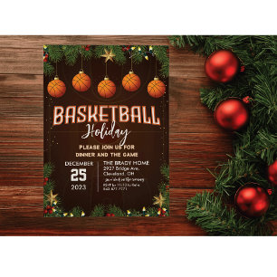 Basketbal Vakantie Party Diner Uitnodiging