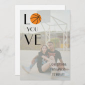 Basketbal Valentijn Foto Modern Fun Feestdagenkaart (Voorkant / Achterkant)