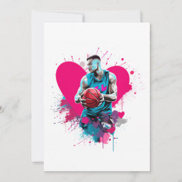 Basketbal Valentijnkaart Feestdagenkaart
