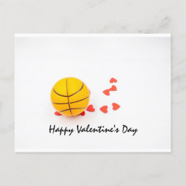 Basketbal Valentijnsdag met liefde op wit Feestdagenkaart
