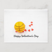 Basketbal Valentijnsdag met liefde op wit Feestdagenkaart (Voorkant)