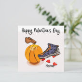 Basketbal Valentijnsdag van Speler met liefde   Kaart (Staand voorkant)
