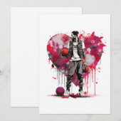 Basketbal Valentijnskaart Feestdagenkaart (Voorkant / Achterkant)