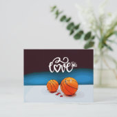 Basketbal van Speler met Liefde Valentijnsdag Feestdagenkaart (Staand voorkant)