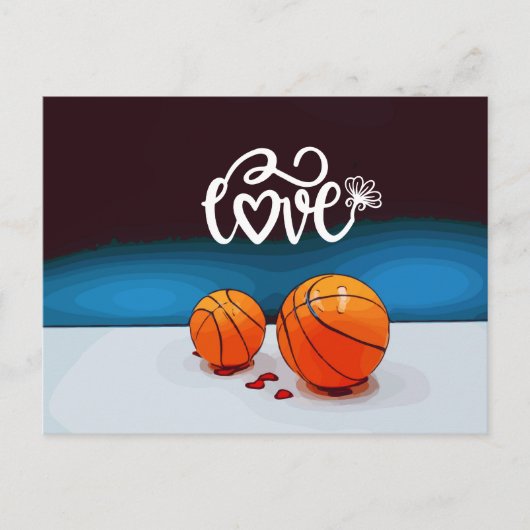 Basketbal van Speler met Liefde Valentijnsdag Feestdagenkaart (Voorkant)