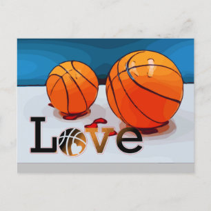 Basketbal van Speler met Liefde Valentijnsdag  Feestdagenkaart