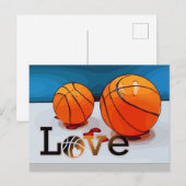Basketbal van speler met liefde Valentijnsdag  Feestdagenkaart (Voorkant / Achterkant)