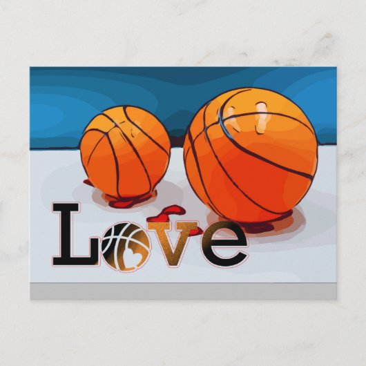 Basketbal van speler met liefde Valentijnsdag  Feestdagenkaart (Voorkant)