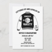 Basketbal Varsity Jacke Afstudeerfeest Kaart (Voorkant)