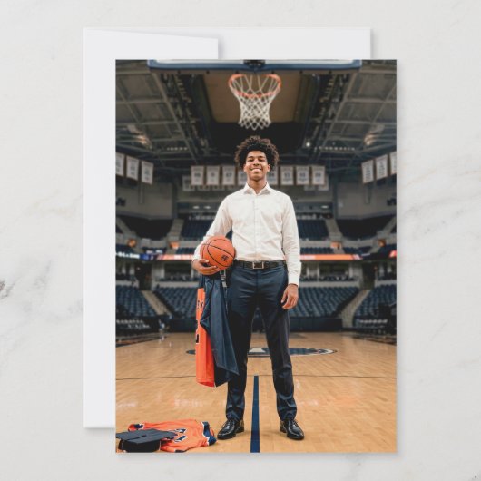 Basketbal Varsity Jacket Graduation Party Kaart (Achterkant)