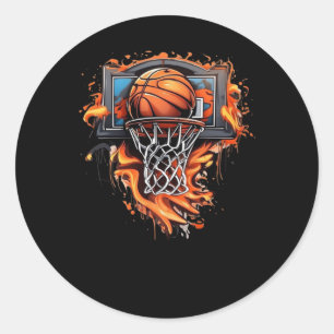 Basketbal Vector Design Streetwear Collectie Ronde Sticker