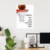 Basketbal Veel Succes Poster (Thuiskantoor)