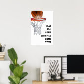 Basketbal Veel Succes Poster (Thuiskantoor)