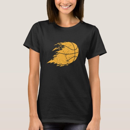 Basketbal verbrandt t-shirt (Voorkant)