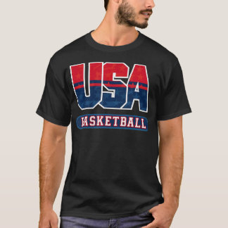 Basketbal Verenigde Staten Vlag Patriottische Spor T-shirt
