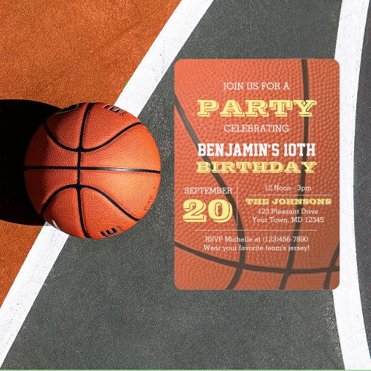 Basketbal Verjaardag Alle gelegenheden Uitnodiging