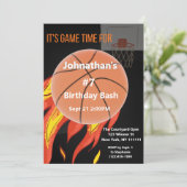 Basketbal Verjaardag Bash- Het is Game Time Kaart (Staand voorkant)