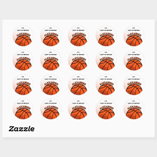Basketbal Verjaardag Bash Sticker (Vel)