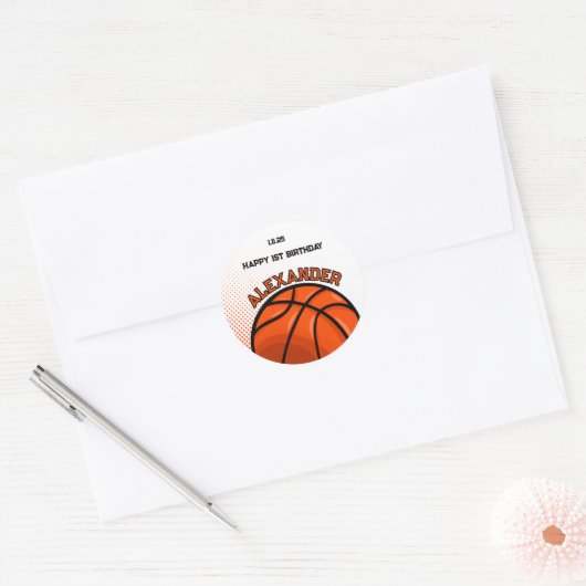 Basketbal Verjaardag Bash Sticker (Envelop)