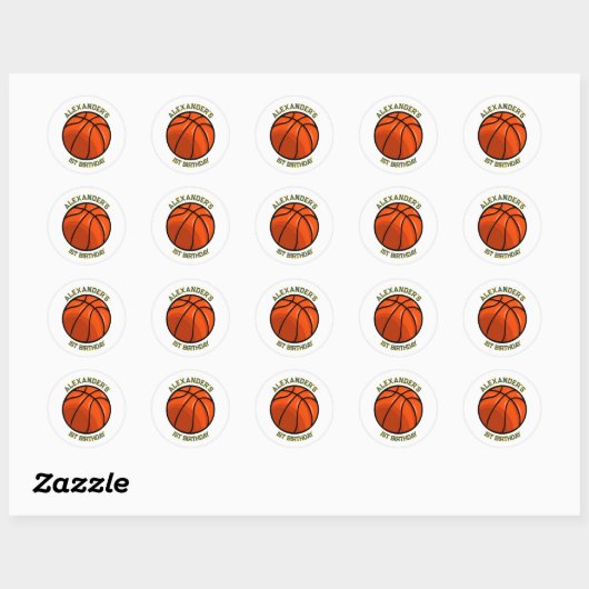Basketbal Verjaardag Bash Sticker (Vel)
