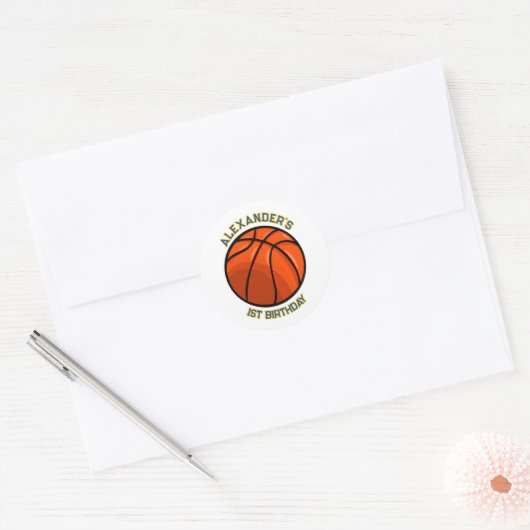 Basketbal Verjaardag Bash Sticker (Envelop)