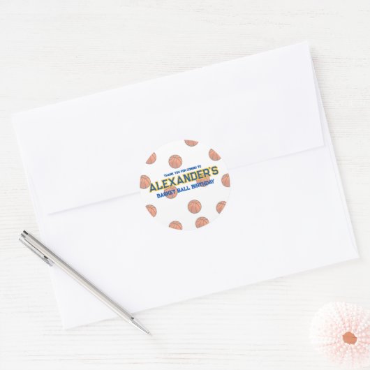 Basketbal Verjaardag Bash Sticker (Envelop)