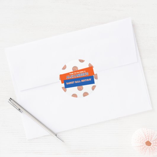 Basketbal Verjaardag Bash Sticker (Envelop)