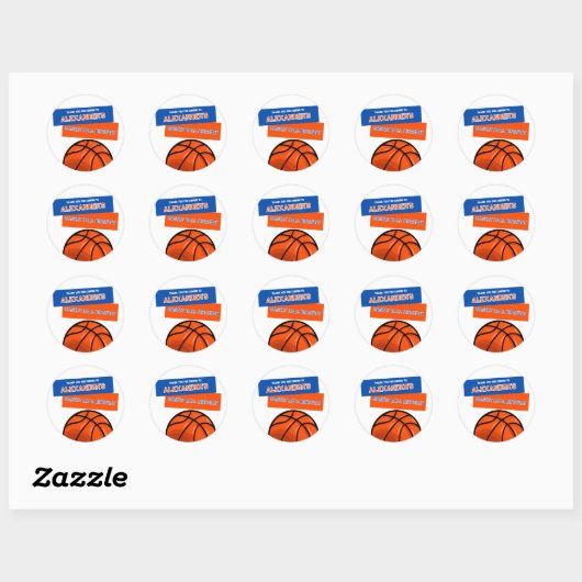 Basketbal Verjaardag Bash Sticker (Vel)
