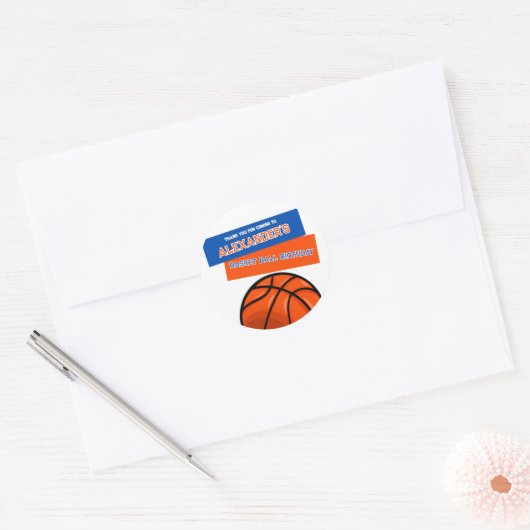 Basketbal Verjaardag Bash Sticker (Envelop)