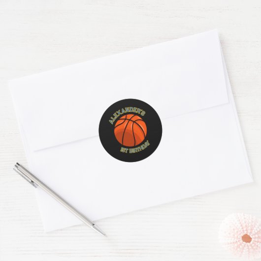 Basketbal Verjaardag Bash Sticker (Envelop)