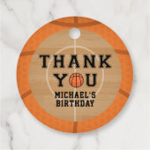 Basketbal, Verjaardag Bedankjes Labels (Achterkant)