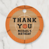 Basketbal, Verjaardag Bedankjes Labels (Voorkant)