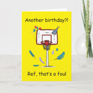 Basketbal Verjaardag Foul Called Viering Kaart