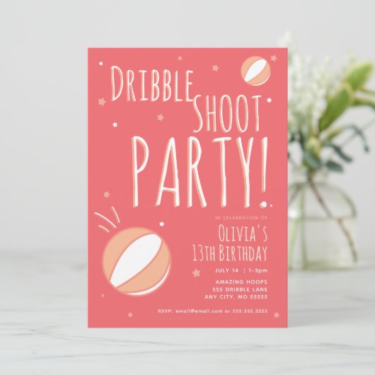 Basketbal Verjaardag Gepersonaliseerd Feest Kaart (Staand voorkant)