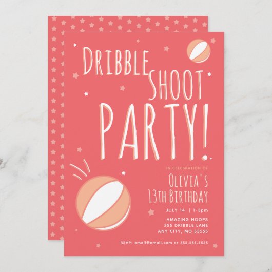 Basketbal Verjaardag Gepersonaliseerd Feest Kaart (Voorkant / Achterkant)