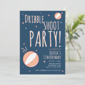 Basketbal Verjaardag Gepersonaliseerde Party Uitno Kaart (Staand voorkant)