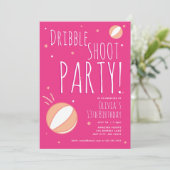 Basketbal Verjaardag Gepersonaliseerde Party Uitno Kaart (Staand voorkant)