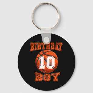 Basketbal - Verjaardag Jongen 10 Jaar Oud 10e Verj Sleutelhanger