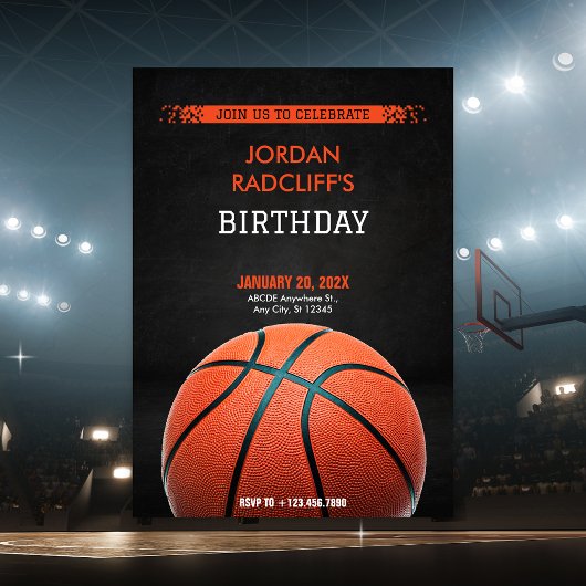 Basketbal verjaardag kaart