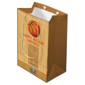 Basketbal Verjaardag Medium Cadeauzakje (Voorkant Gekanteld)