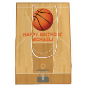 Basketbal Verjaardag Medium Cadeauzakje (Achterkant)