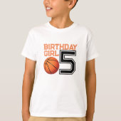 basketbal verjaardag meisje t-shirt (Voorkant)