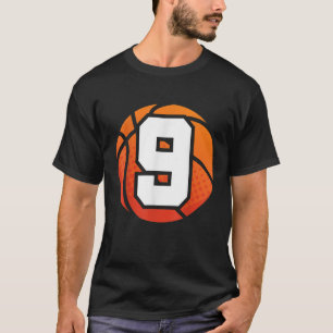 Basketbal Verjaardag Nummer 9 voor 9-jarige T-shirt