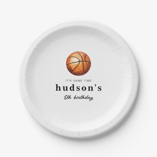 Basketbal Verjaardag Papieren Bord (Voorkant)