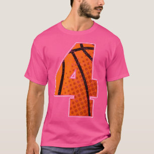 Basketbal Verjaardag Shirt 4 Vier jaar oude Boy Gi