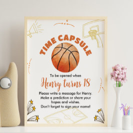 Basketbal Verjaardag Tijd Capsule bord Poster