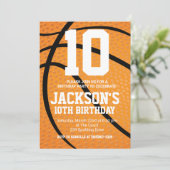 Basketbal Verjaardag Uitnodigen Kaart (Staand voorkant)