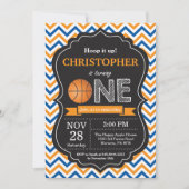 Basketbal Verjaardag Uitnodiging 1e Verjaardag Par (Voorkant)