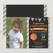 Basketbal Verjaardag Uitnodiging 1e Verjaardag Par (Voorkant / Achterkant)