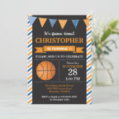 Basketbal Verjaardag Uitnodiging 1e Verjaardag Par (Staand voorkant)